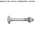 Slotbout - M6 x 50 mm - DIN603/555 - Verzinkt, Doe-het-zelf en Bouw, Ophalen of Verzenden, Nieuw, 50 tot 100 mm, Bouten of Moeren