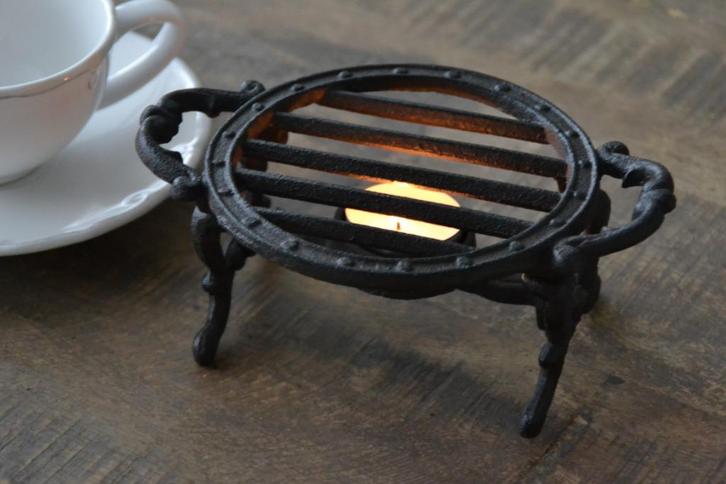 Rechaud warmhouder - enkel rond - gietijzer Landelijk, Antiek en Kunst, Antiek | Keukengerei, Ophalen of Verzenden