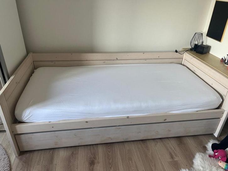 Bed Lifetime, Kinderen en Baby's, Kinderkamer | Bedden, Gebruikt, 180 cm of meer, 85 tot 100 cm, Lattenbodem, Matras, Ophalen