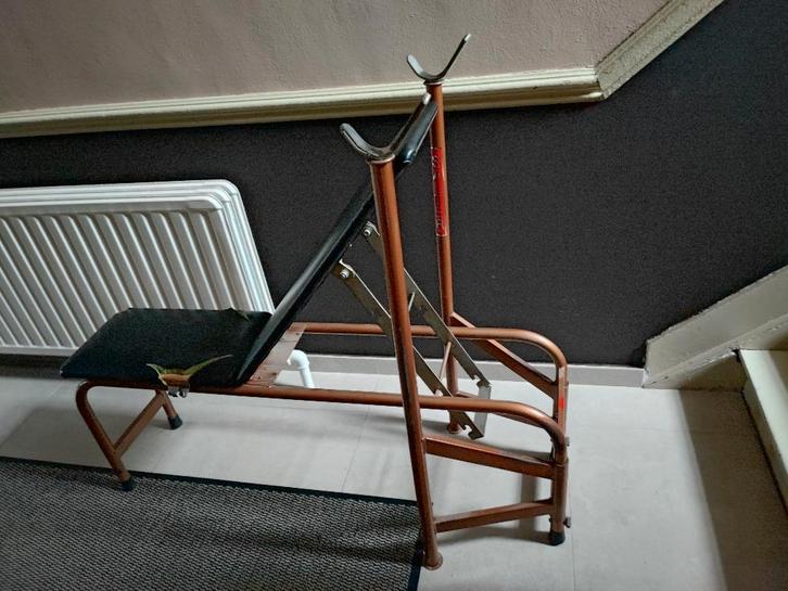 Salter Antieke fitness bank + bench press/ squat rack., Sport en Fitness, Fitnessmaterialen, Gebruikt, Fitnessbank, Armen, Benen
