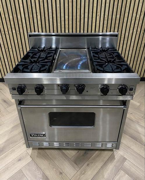 Prachtig Amerikaans Viking Fornuis 91CM Gas + Grillplaat, Elektronische apparatuur, Fornuizen, Zo goed als nieuw, Vrijstaand, Gas