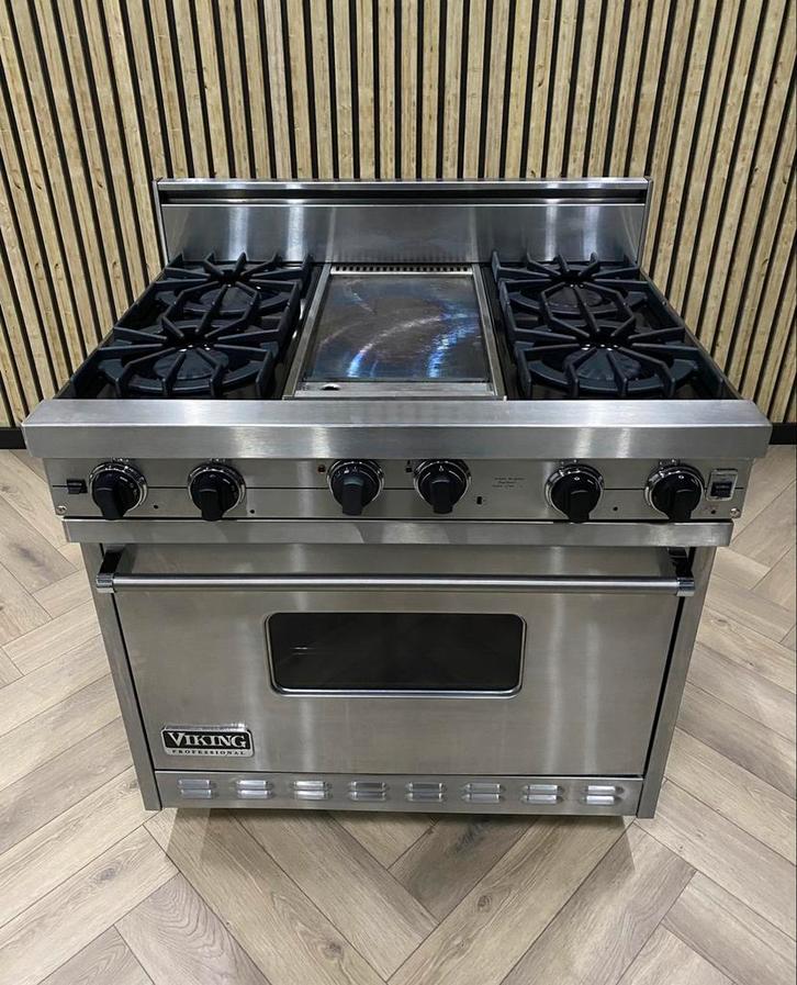 Prachtig Amerikaans Viking Fornuis 91CM Gas + Grillplaat, Elektronische apparatuur, Fornuizen, Zo goed als nieuw, Vrijstaand, Gas