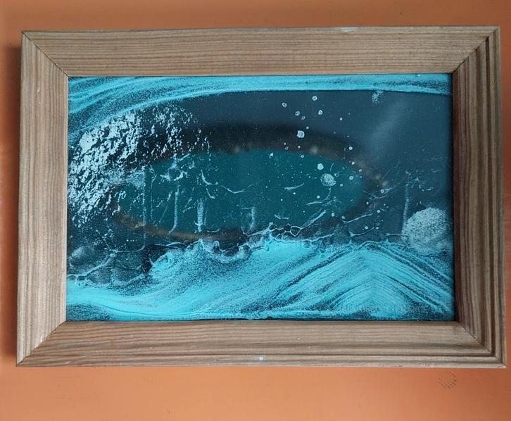 imaginoscope 1993 France zandschilderij staande kader, Antiek en Kunst, Kunst | Schilderijen | Klassiek, Ophalen of Verzenden