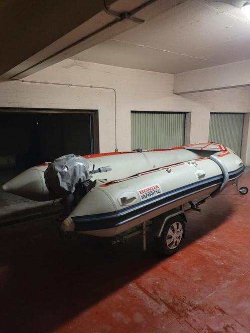 Honda rubberboot met yamaha motor en aanhangwagen, Watersport en Boten, Rubberboten, Zo goed als nieuw, Yamaha, Ophalen