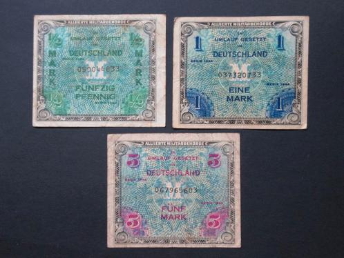 Setje Geallieerd Bezettingsgeld (AMC) 1944 Duitsland (01), Postzegels en Munten, Bankbiljetten | Europa | Niet-Eurobiljetten, Setje