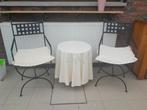 2 smeedijzeren stoelen, Tuin en Terras, Tuinsets en Loungesets, Ophalen, Zo goed als nieuw