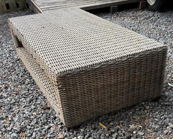 polyester rotan tuintafel/ salontafel taupe GRATIS  beschikbaar voor biedingen
