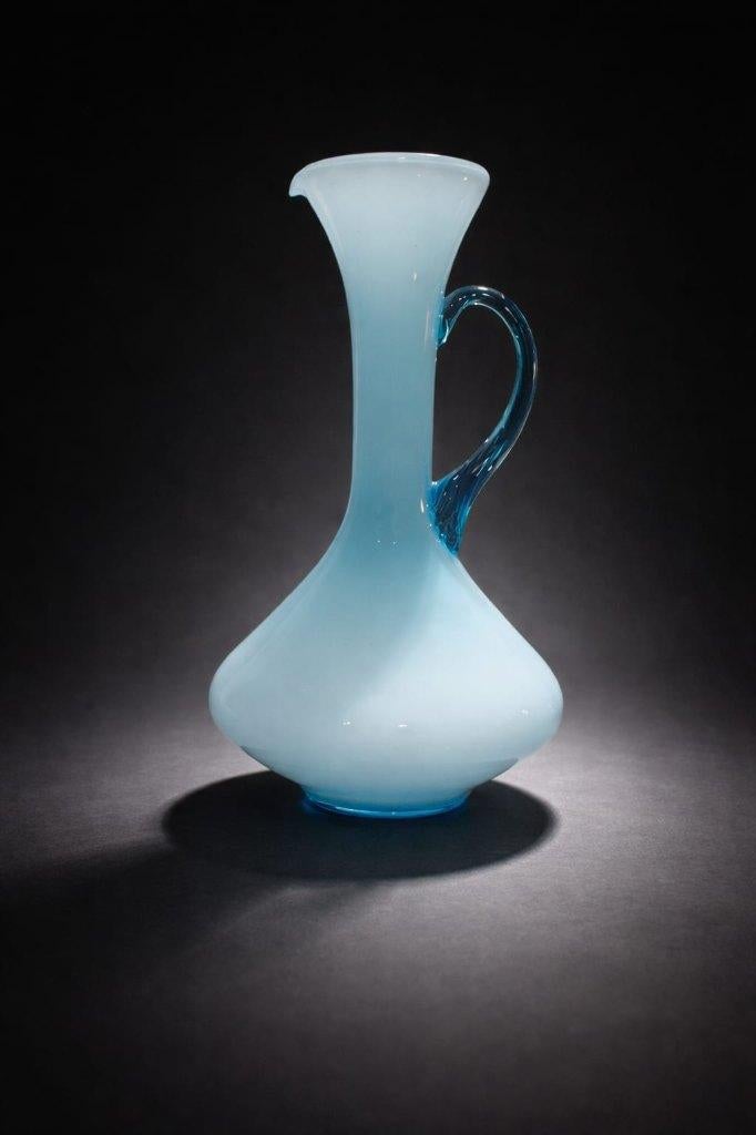 Vintage kan van opaline glas, uit de regio Empoli, Antiek en Kunst, Ophalen of Verzenden