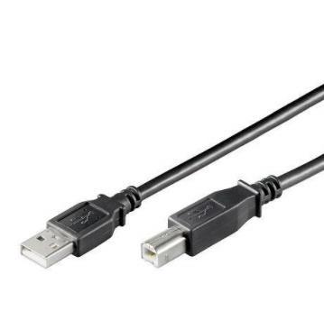 USB-A naar USB-B Kabel - Zwart Type 2.0 High Speed  45 cm, Computers en Software, Pc- en Netwerkkabels, Ophalen of Verzenden