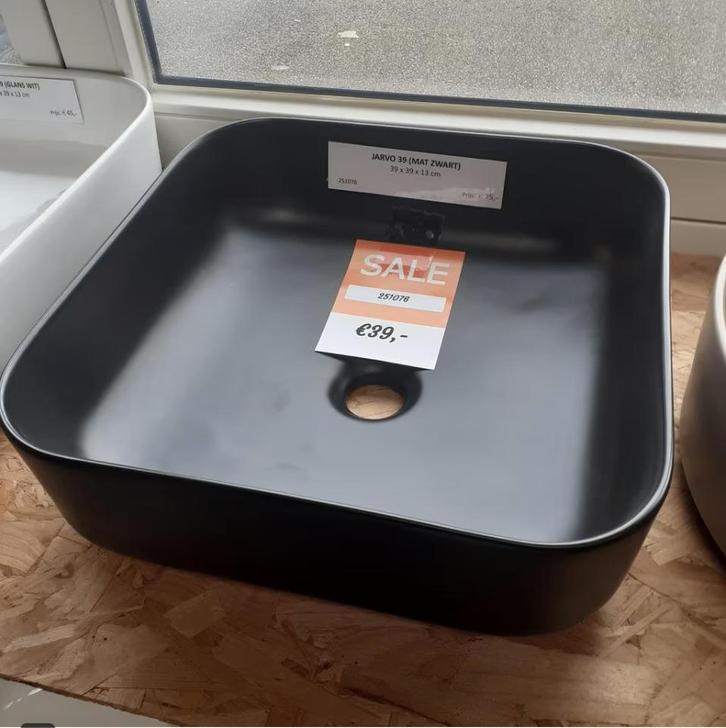 WEG=WEG Waskom, Badkamer, Zwart, Sanitair, Afvoer, Jarvo 39, Maison & Meubles, Accessoires pour la Maison | Autre, Neuf, Enlèvement ou Envoi