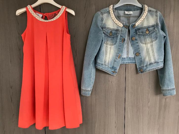 Communiekleedje Rtb maat 128 met bijhorend vestje, Kinderen en Baby's, Kinderkleding | Maat 128, Zo goed als nieuw, Meisje, Setje