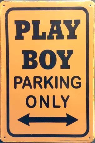 Metalen rusty-old wandplaat Playboy Parking Only, Verzamelen, Merken en Reclamevoorwerpen, Nieuw, Reclamebord, Ophalen of Verzenden