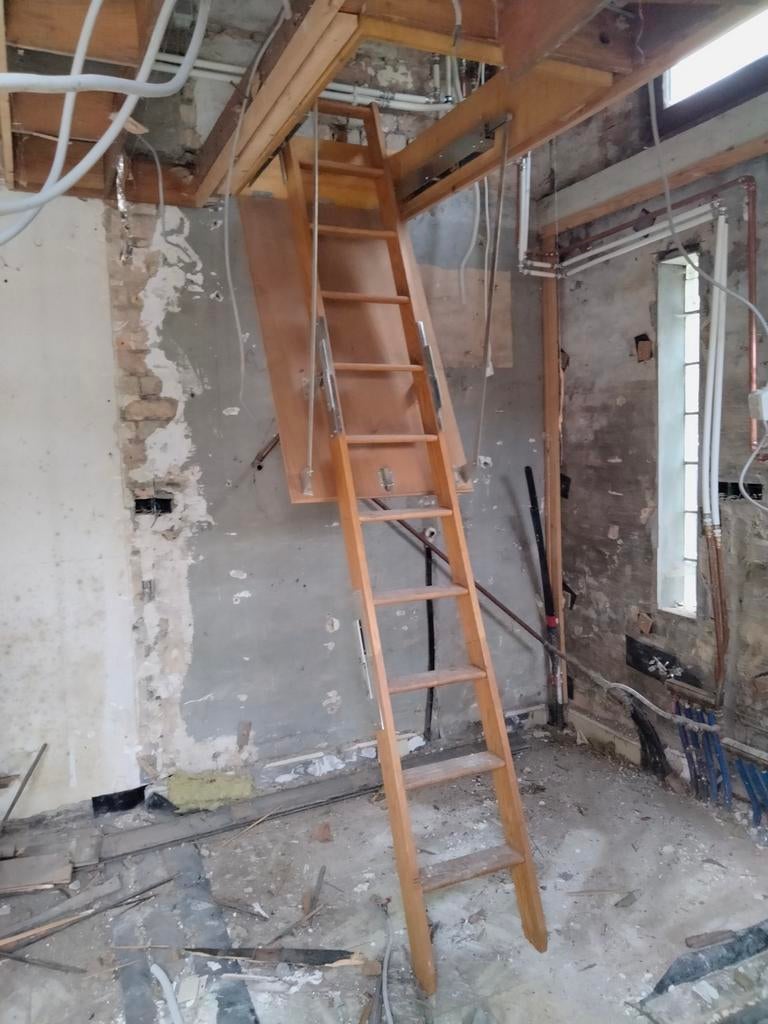 opklapbare zolder trap, Ophalen, Trap