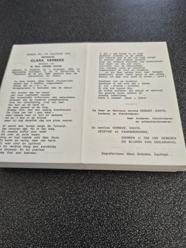 Bidprentjes Kachtem, Ophalen of Verzenden