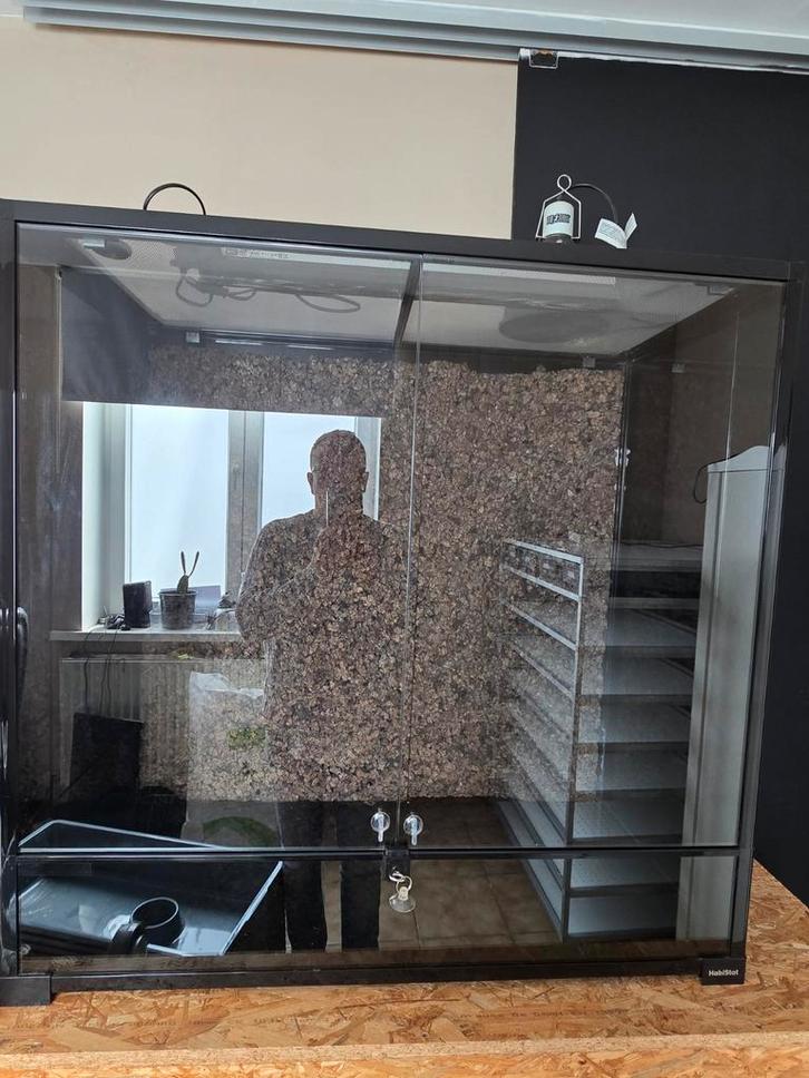 Habistat Terrarium 90x45x90 + Lampen, Dieren en Toebehoren, Reptielen en Amfibieën | Toebehoren, Zo goed als nieuw, Terrarium of Paludarium