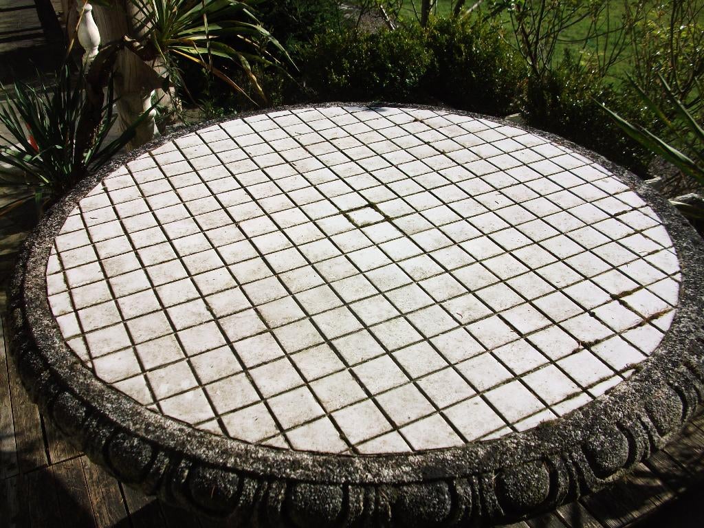 Table de jardin ancienne ronde, Jardin & Terrasse, Enlèvement, Comme neuf, Rond