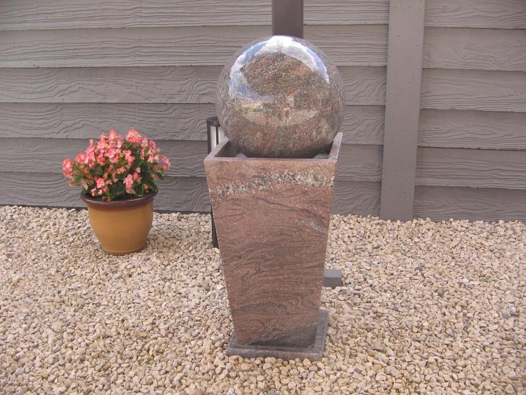 granieten tuinvaas met volle granieten bol, Jardin & Terrasse, Vases de jardin, Enlèvement, Comme neuf