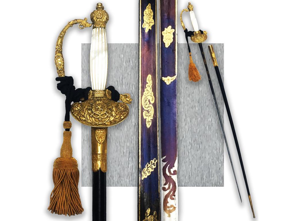 🚨 ABL RARE Épée belge BLEUE ET OR rue de la loi Leopold 1ER, Envoi, Armée de terre, Épée ou sabre