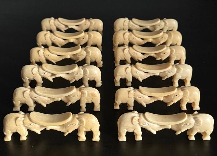 12 Ancient Bone tafelbesteksteun, Antiek en Kunst, Antiek | Woonaccessoires, Ophalen of Verzenden