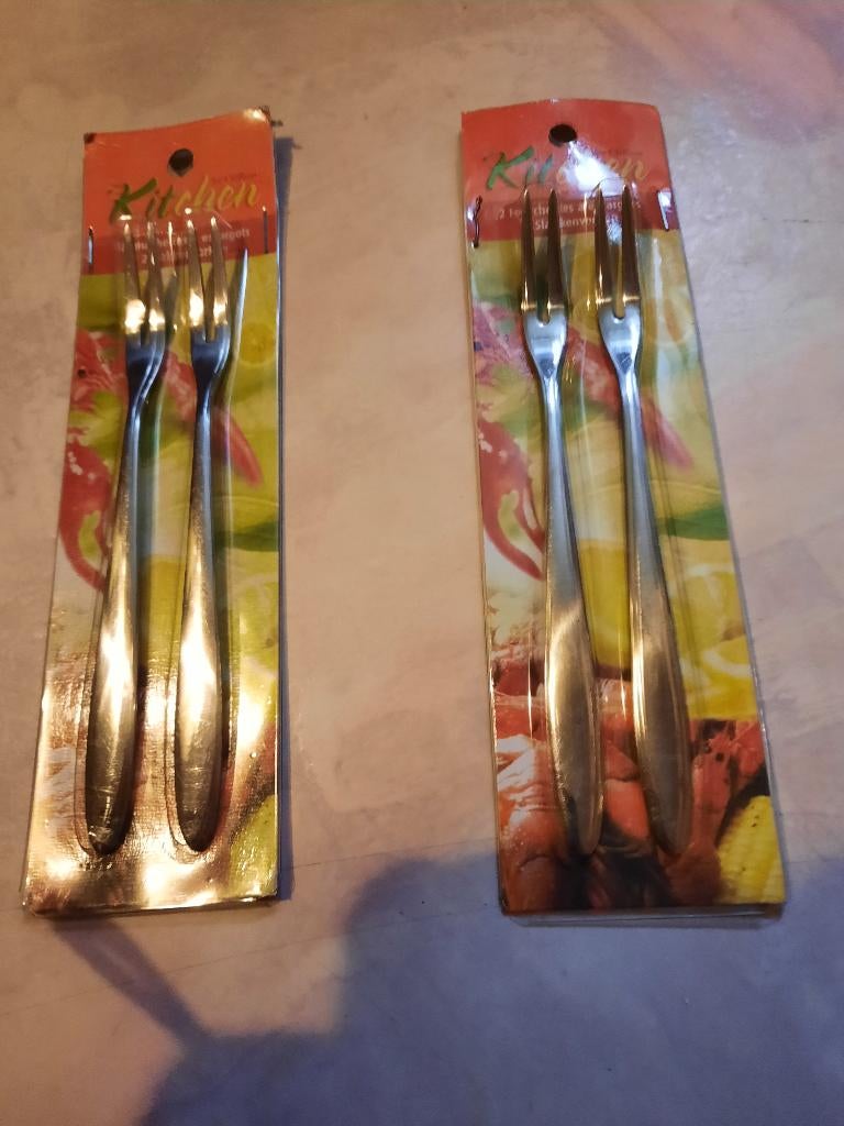 nieuw set van 2 slakken vorken 18/8 roestvrij staal, Ophalen of Verzenden, Nieuw