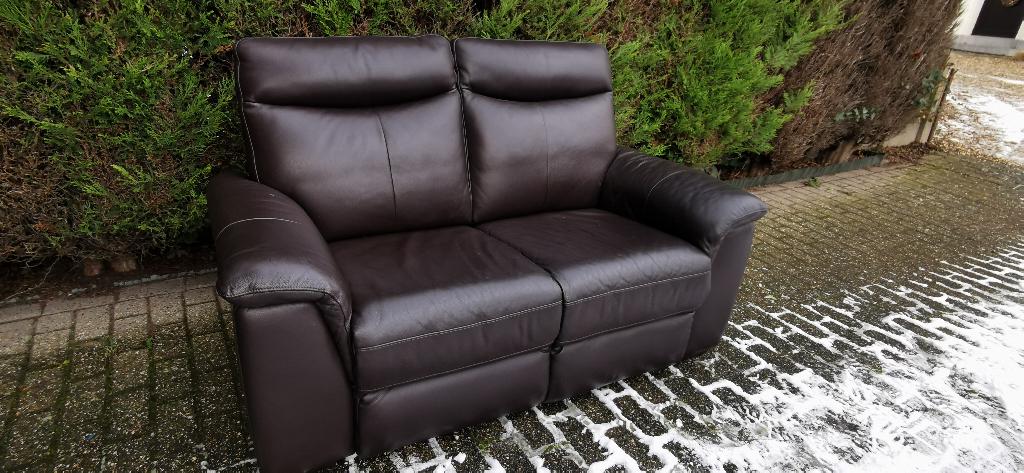 Lederen tweezit (zwart), Ophalen, Gebruikt, Klassiek, 150 tot 200 cm