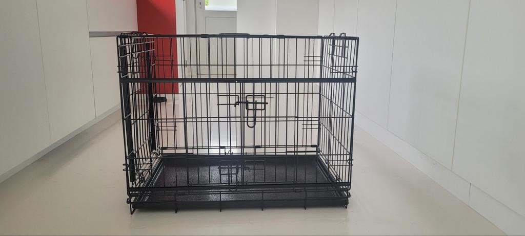 Bench B76 x H60 x D55, zwart, met bodembak, Dieren en Toebehoren, Ophalen, Gebruikt, 75 tot 110 cm, Minder dan 65 cm