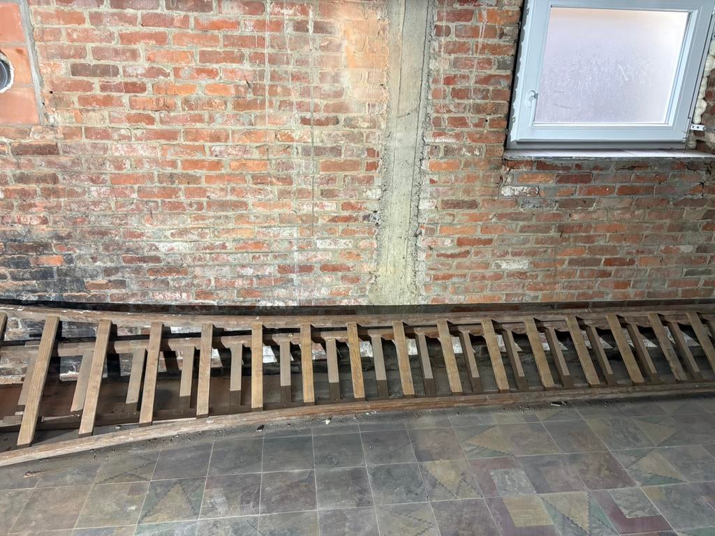 Stevige houten ladder 7 meter, Doe-het-zelf en Bouw, Ladders en Trappen, Ophalen, Zo goed als nieuw, Ladder