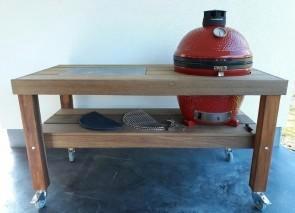 Kamado Joe classic 2 + Buitentafel met steen., Jardin & Terrasse, Barbecues au charbon de bois, Enlèvement
