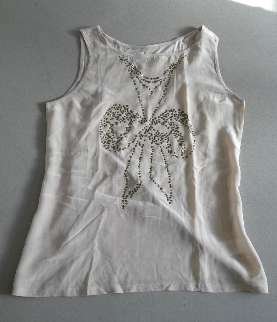 Zijden top  – maat: 38 – merk: Nougat Londen, Kleding | Dames, T-shirts, Maat 38/40 (M), Beige, Ophalen of Verzenden, Zo goed als nieuw
