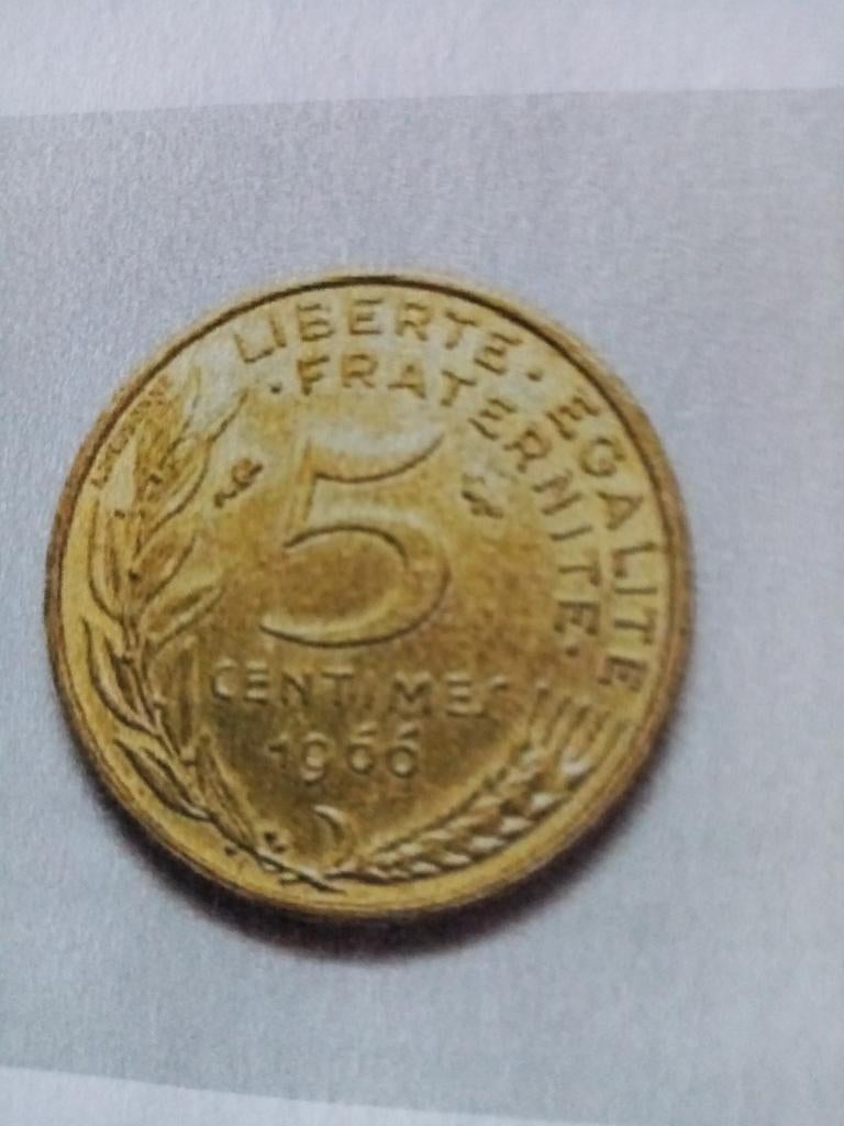 2 pièces de 5 centimes " France - 1966 ", Postzegels en Munten, Munten | Europa | Euromunten, Ophalen of Verzenden, Frankrijk