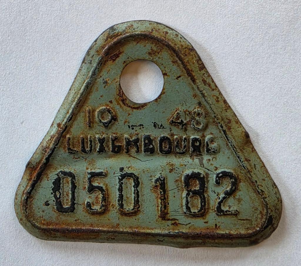 Plaque d'immatriculation de vélo belge Luxembourg année 1948, Ophalen of Verzenden, Gebruikt, Overige typen