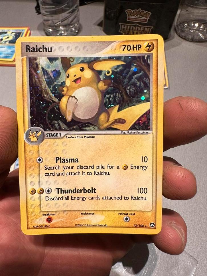 Pokémon Raichu 12/108 Ex Power Keepers Holo, Hobby en Vrije tijd, Verzamelkaartspellen | Pokémon, Zo goed als nieuw, Losse kaart