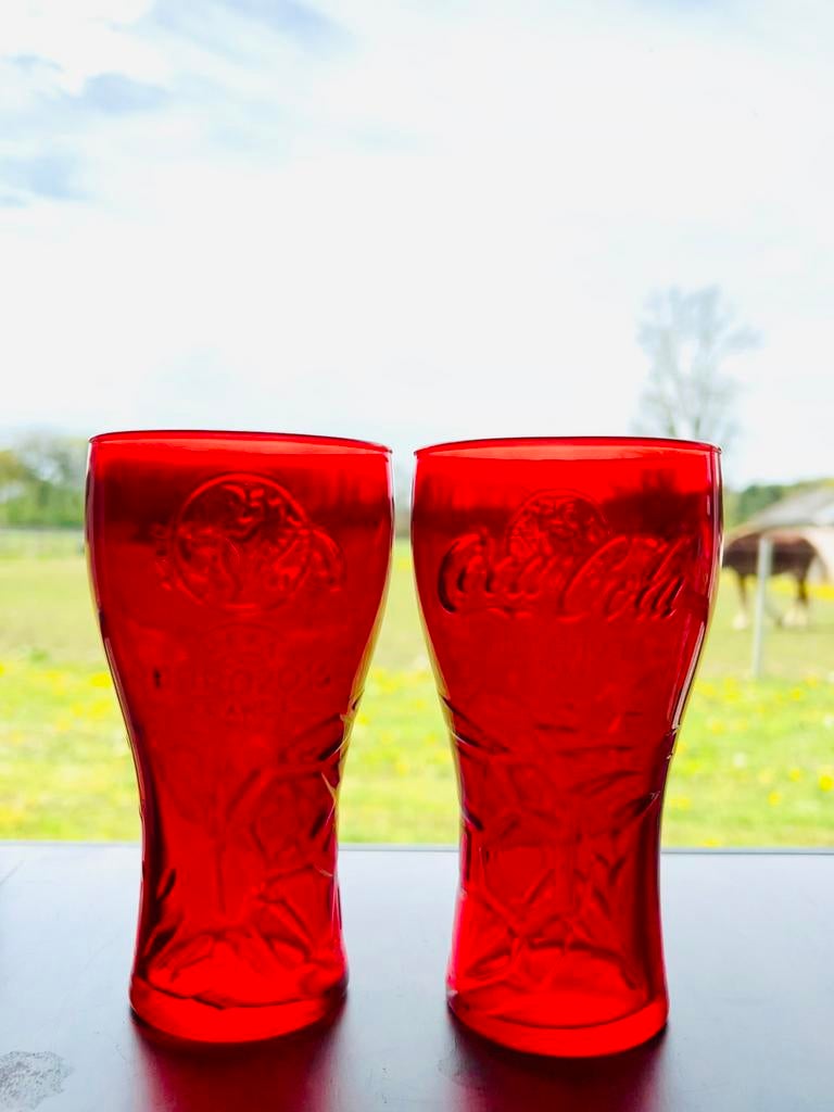 Coca cola uefa 2016 2 rode coca coma glazen, Collections, Enlèvement, Comme neuf