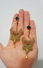 Boucles d'oreilles Macramé Fait Main - Style Bohème, Bijoux, Sacs & Beauté, Enlèvement ou Envoi, Or, Or