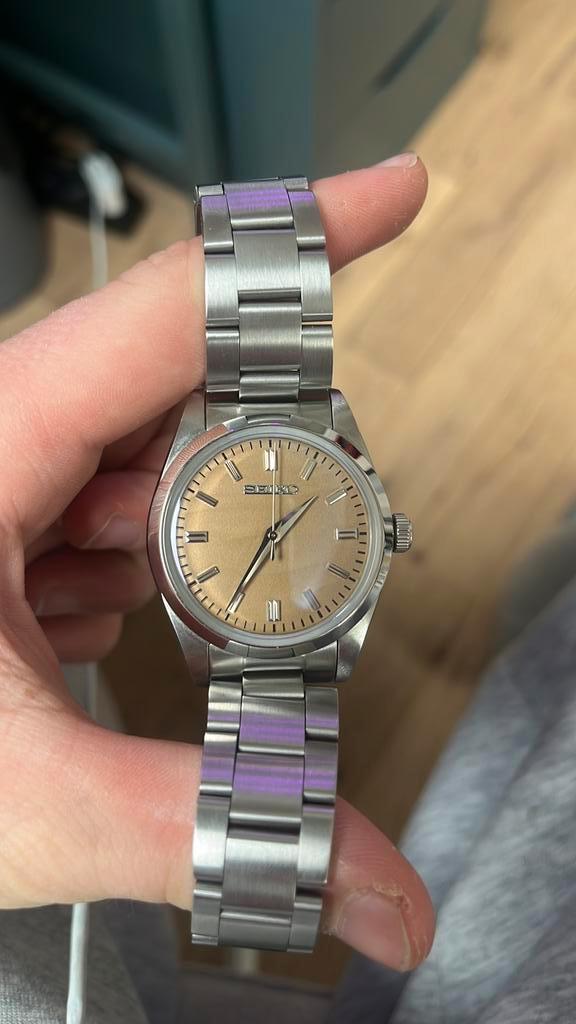 Seiko horloge met gezandstraalde wijzerplaat, Handtassen en Accessoires, Horloges | Heren, Zo goed als nieuw, Seiko, Verzenden