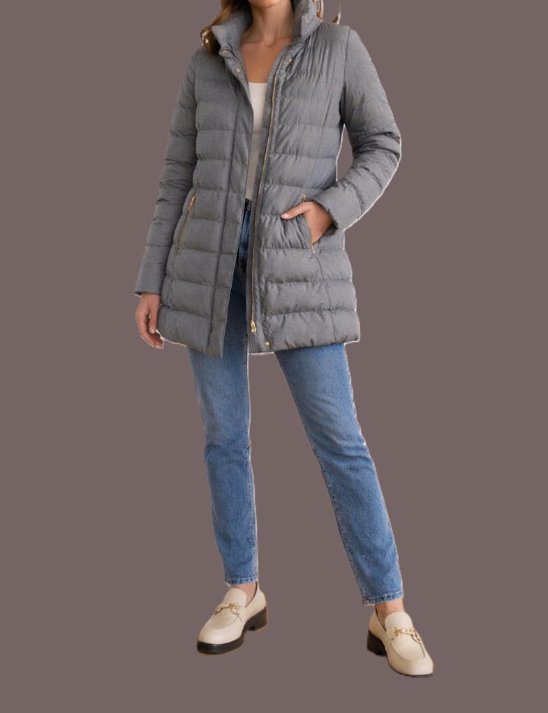 River woods winterjas met hoge kraag maat XS, Kleding | Dames, Jassen | Winter, Zo goed als nieuw, Maat 34 (XS) of kleiner, Grijs