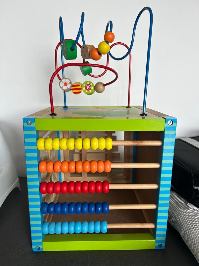 Houten activiteitenkubus 5-in-1, Kinderen en Baby's, Ophalen, Zo goed als nieuw