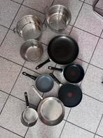 Lot complet cuisine 9 pièces (Inox, Tefal, VitaVerde), Maison & Meubles, Enlèvement, Comme neuf, Inox