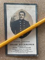 GUERRE 14-18 Soldat DECRAEMER Tielt tué à Anvers 14, Collections, Enlèvement ou Envoi, Image pieuse