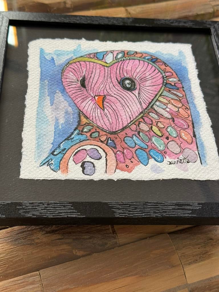 Aquarelle de hibou rose, Envoi