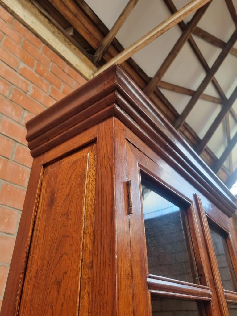 Eiken flamant buffetkast/vitrinekast GRATIS LEVERING, Ophalen, Flamant, 25 tot 50 cm, Met deur(en)