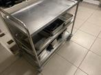 Inox Werktafel met wieletjes/Kar, Huis en Inrichting, Ophalen, Inox