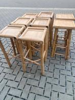 Tabourets de bar en bambou 8 pièces, Maison & Meubles, Enlèvement, Utilisé, Bois, 60 à 90 cm