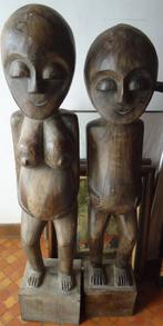 Twee grote houten beelden, Ophalen, 50 - 100 cm, Beeld, Hout