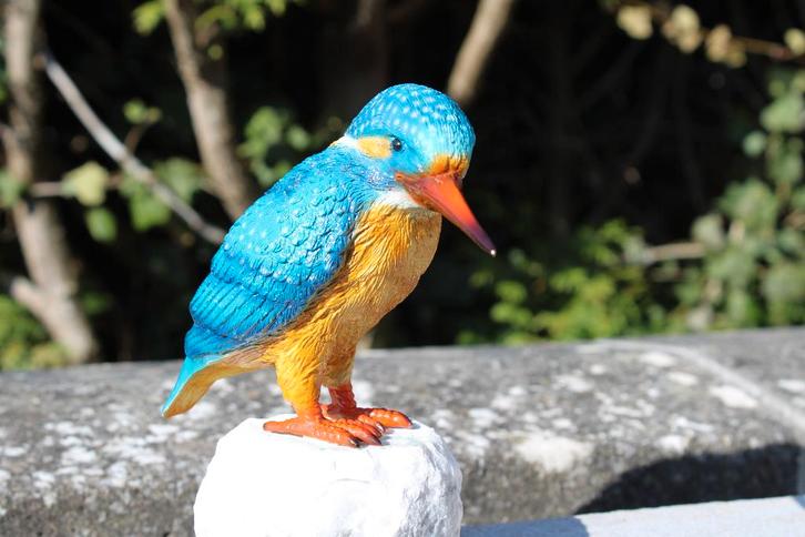 martin pêcheur en bronze couleurs , superbe !, Jardin & Terrasse, Décoration murale de jardin, Neuf, Enlèvement ou Envoi