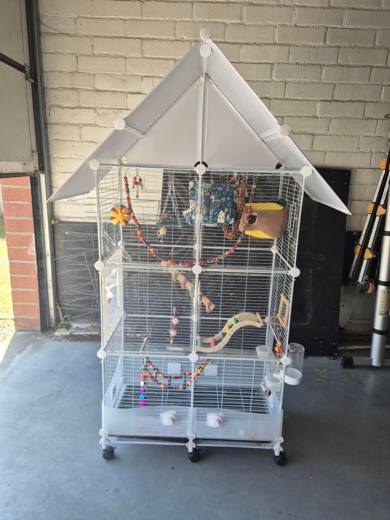 Vogelkooi 150 x 71 x 36 cm op wielen, Animaux & Accessoires, Oiseaux | Cages & Volières, Enlèvement, Cage à oiseaux