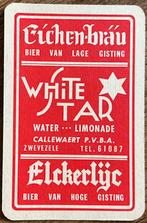 Oude speelkaart BIER ELCKERLYK/LIMONADE WHITE STAR/ZWEVEZELE, Ophalen of Verzenden, Zo goed als nieuw, Speelkaart(en)