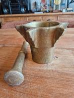 Oude zware messing vijzel, Antiek en Kunst, Antiek | Brons en Koper, Ophalen of Verzenden