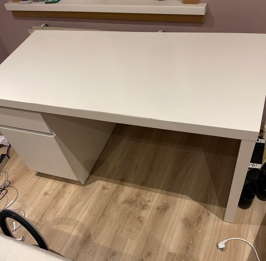 witte bureau IKEA, Maison & Meubles, Enlèvement, Utilisé, IKEA