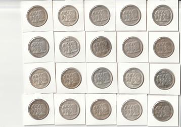 BELGIE 20 X100 FR ZILVER, Enlèvement ou Envoi, Argent, Argent